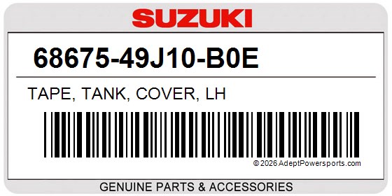 Suzuki 68675-49J10-B0E Tape, Tank, Cover, Lh