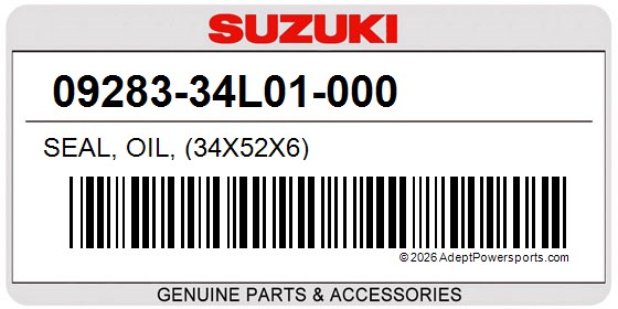 Suzuki 09283-34L01-000 Seal, Oil, (34X52x6)