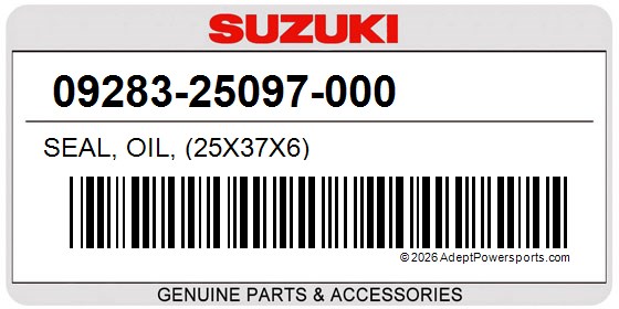 Suzuki 09283-25097-000 Seal, Oil, (25X37x6)