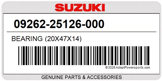Suzuki 09262-25126-000 Bearing (20X47x14)