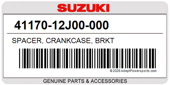 Suzuki 41170-12J00-000 Spacer, Crankcase, Brkt