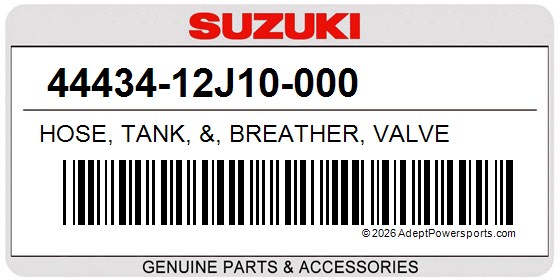Suzuki 44434-12J10-000 Hose, Tank, &, Breather, Valve