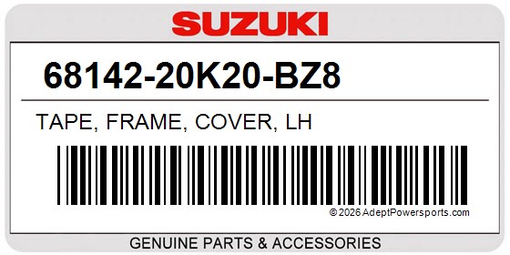 Suzuki 68142-20K20-BZ8 Tape, Frame, Cover, Lh