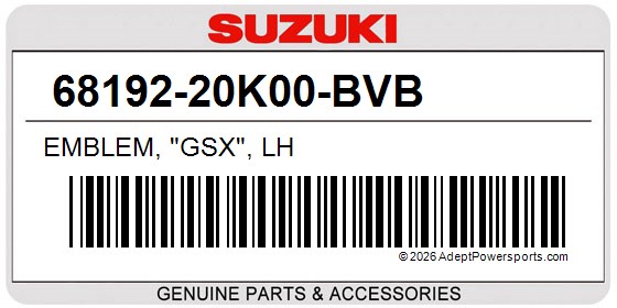 Suzuki 68192-20K00-BVB Emblem, "Gsx", Lh