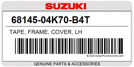 Suzuki 68145-04K70-B4T Tape, Frame, Cover, Lh