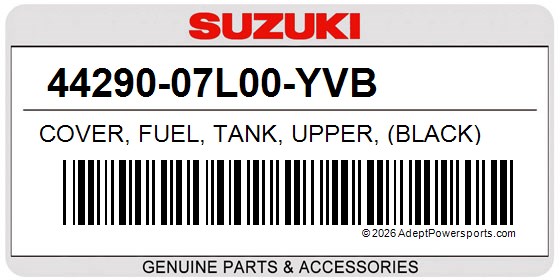 Suzuki 44290-07L00-YVB Cover, Fuel, Tank, Upper, (Black)