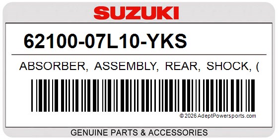 Suzuki 62100-07L10-YKS Absorber, Assembly, Rear, Shock, (Red