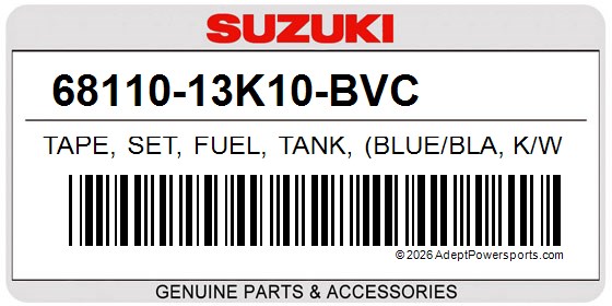 Suzuki 68110-13K10-BVC Tape, Set, Fuel, Tank, (Blue/Bla, K/White)