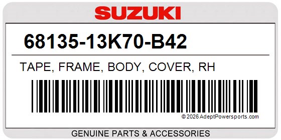 Suzuki 68135-13K70-B42 Tape, Frame, Body, Cover, Rh