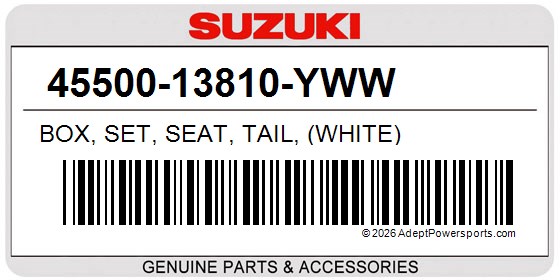 Suzuki 45500-13810-YWW Box, Set, Seat, Tail, (White)