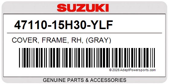 Suzuki 47110-15H30-YLF Cover, Frame, Rh, (Gray)