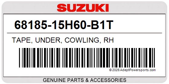 Suzuki 68185-15H60-B1T Tape, Under, Cowling, Rh