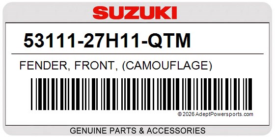 Suzuki 53111-27H11-QTM Fender, Front, (Camouflage)