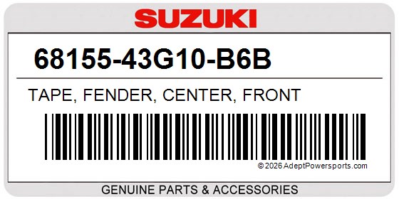 Suzuki 68155-43G10-B6B Tape, Fender, Center, Front