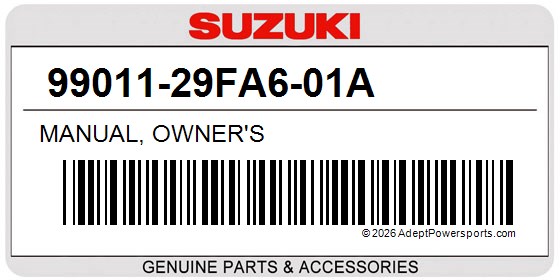 Suzuki 99011-29FA6-01A Manual, Owner's