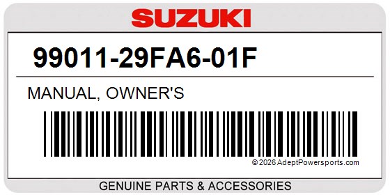 Suzuki 99011-29FA6-01F Manual, Owner's
