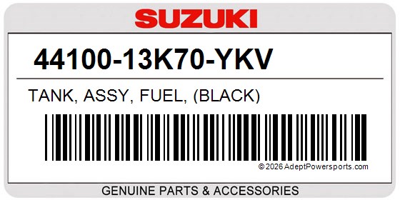 Suzuki 44100-13K70-YKV Tank, Assy, Fuel, (Black)