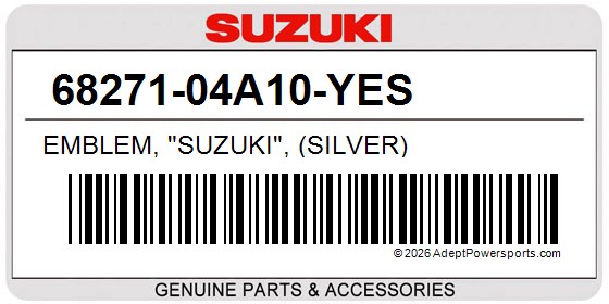 Suzuki 68271-04A10-YES Emblem, "Suzuki", (Silver)