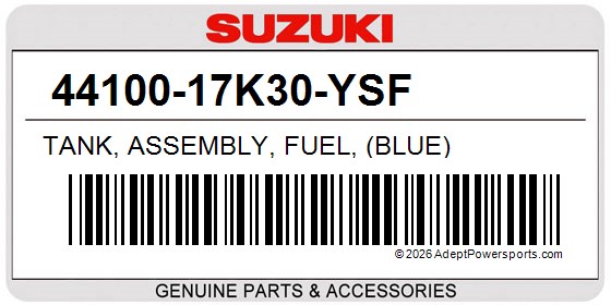 Suzuki 44100-17K30-YSF Tank, Assembly, Fuel, (Blue)