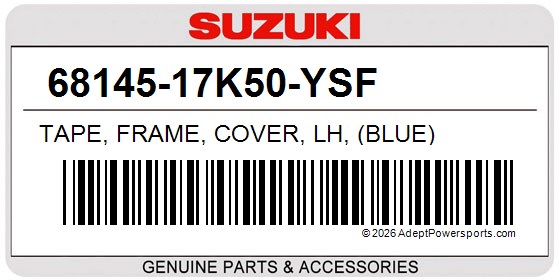 Suzuki 68145-17K50-YSF Tape, Frame, Cover, Lh, (Blue)
