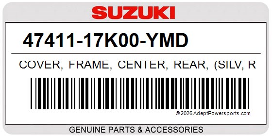 Suzuki 47411-17K00-YMD Cover, Frame, Center, Rear, (Silv, R)