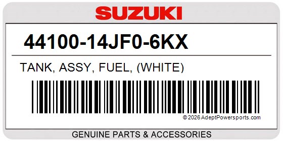 Suzuki 44100-14JF0-6KX Tank, Assy, Fuel, (White)