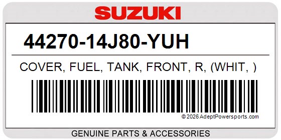 Suzuki 44270-14J80-YUH Cover, Fuel, Tank, Front, R, (Whit, )