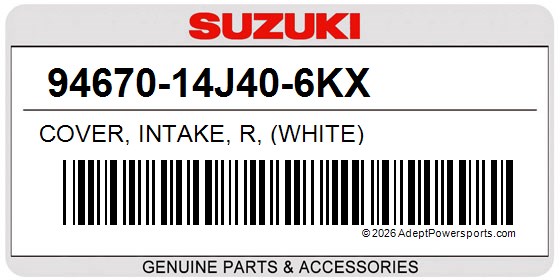 Suzuki 94670-14J40-6KX Cover, Intake, R, (White)