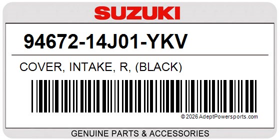 Suzuki 94672-14J01-YKV Cover, Intake, R, (Black)