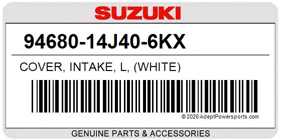 Suzuki 94680-14J40-6KX Cover, Intake, L, (White)
