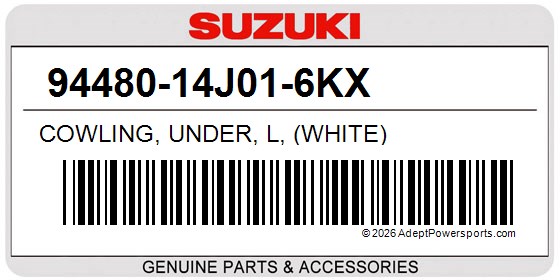 Suzuki 94480-14J01-6KX Cowling, Under, L, (White)