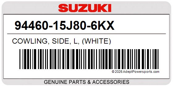 Suzuki 94460-15J80-6KX Cowling, Side, L, (White)