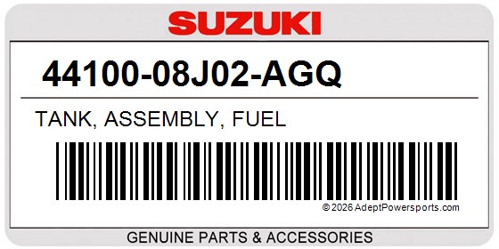 Suzuki 44100-08J02-AGQ Tank, Assembly, Fuel