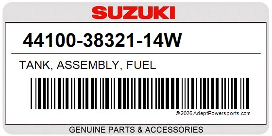 Suzuki 44100-38321-14W Tank, Assembly, Fuel