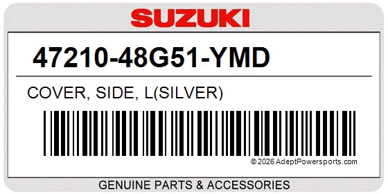 Suzuki 47210-48G51-YMD Cover, Side, L(Silver)
