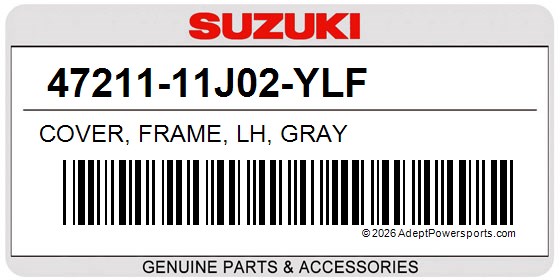 Suzuki 47211-11J02-YLF Cover, Frame, Lh, Gray