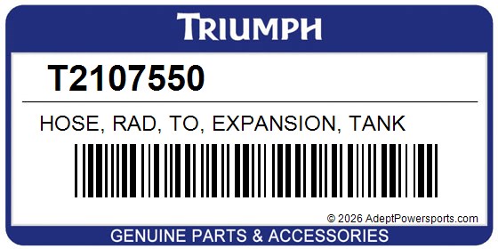 Triumph T2107550 Hose, Rad, To, Expansion, Tank
