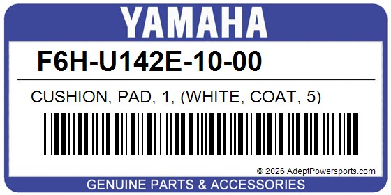 Yamaha F6H-U142E-10-00 Cushion, Pad, 1, (White, Coat, 5)