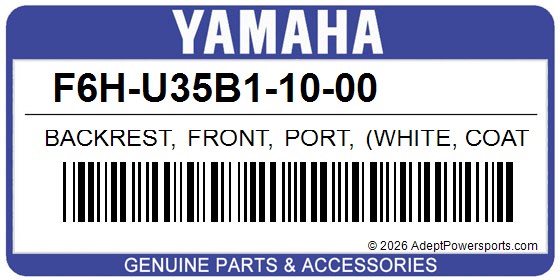 Yamaha F6H-U35B1-10-00 Backrest, Front, Port, (White, Coat, 5)