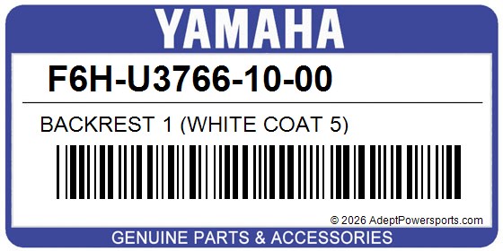 Yamaha F6H-U3766-10-00 Backrest 1 (White Coat 5)