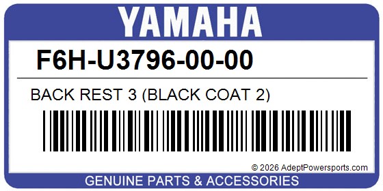Yamaha F6H-U3796-00-00 Back Rest 3 (Black Coat 2)