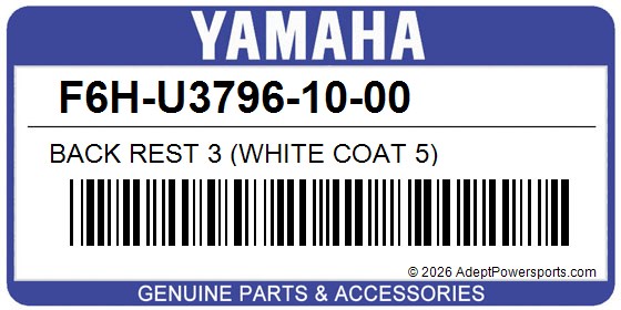 Yamaha F6H-U3796-10-00 Back Rest 3 (White Coat 5)
