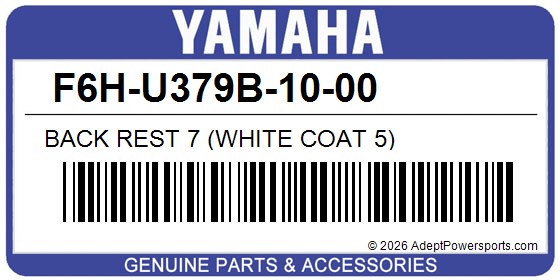Yamaha F6H-U379B-10-00 Back Rest 7 (White Coat 5)