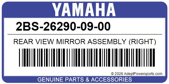 Yamaha 2BS-26290-09-00 Rear View Mirror Assembly (Right)