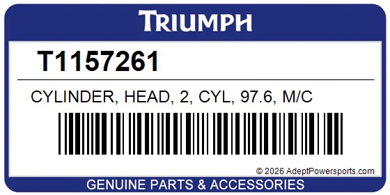 Triumph T1157261 Cylinder, Head, 2, Cyl, 97.6, M/C