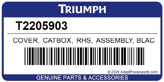 Triumph T2205903 Cover, Catbox, Rhs, Assembly, Black