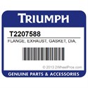 Triumph T2207588 Flange, Exhaust, Gasket, Dia, 50.8