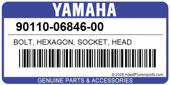 Yamaha 90110-06846-00 Bolt, Hexagon, Socket, Head