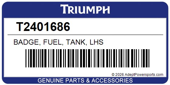 Triumph T2401686 Badge, Fuel, Tank, Lhs