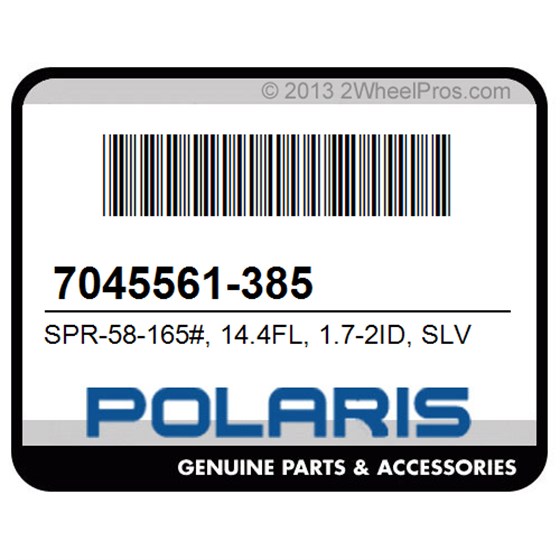Polaris 7045561-385 Spr-58-165#, 14.4Fl, 1.7-2Id, Slv